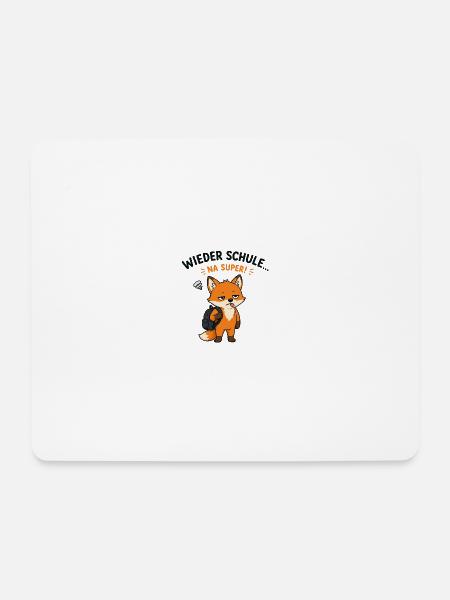 Fuchs Zur Schule Na Super - Mousepad (Querformat) - Weiß