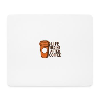 La vie commence après le café - Tapis de souris (format paysage) - blanc - Devant