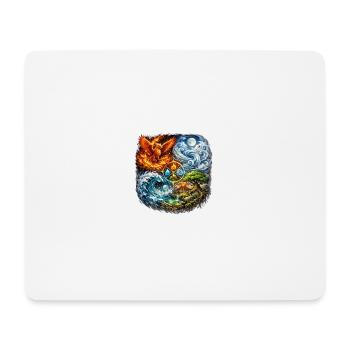 Phénix, Feu, Eau, Terre, Symbolisme - Tapis de souris (format paysage) - blanc - Devant