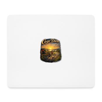 Carpe Diem Fahrrad Sonnenuntergang - Mousepad (Querformat) - Weiß - Vorne
