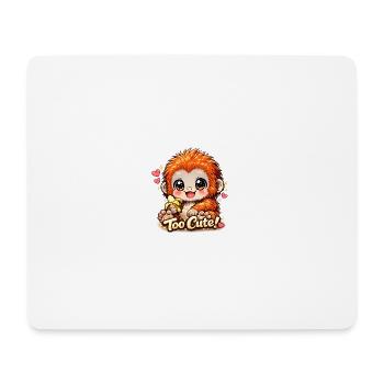Too Cute – Orang-outan Kawaï à la Banane - Tapis de souris (format paysage) - blanc - Devant