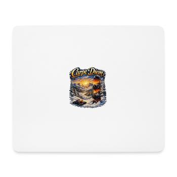 Carpe Diem Wintersport Szene - Mousepad (Querformat) - Weiß - Vorne