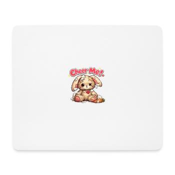 Cheer Me – Lapin en Peluche Abîmé Kawaï - Tapis de souris (format paysage) - blanc - Devant