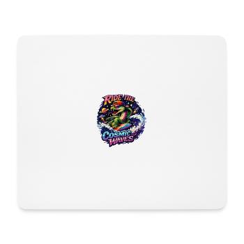 Kosmisches Brandungskrokodil - Mousepad (Querformat) - Weiß - Vorne