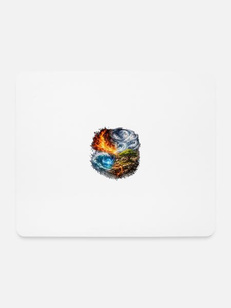 Elementensturm über dem Baum - Mousepad (Querformat) - Weiß