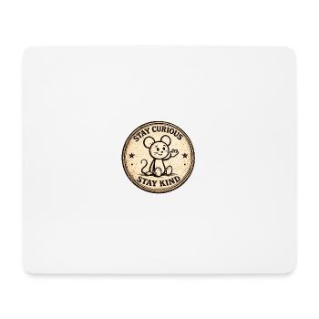 Curious Mouse Vintage Badge - Mouse Pad (horizontal) - white - Front
