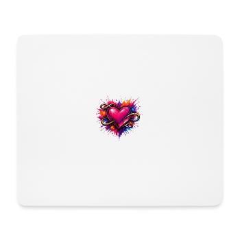 Cœur avec le signe d’infini et explosion de couleur - Tapis de souris (format paysage) - blanc - Devant
