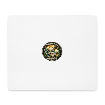 Strandskull No Brain No Pain - Mousepad (Querformat) - Weiß - Vorne