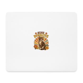 Stay Pawsitive Katze - Mousepad (Querformat) - Weiß - Vorne