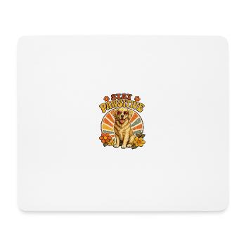 Stay Pawsitive Hund Retro Vibe - Mousepad (Querformat) - Weiß - Vorne