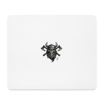 Wikingerschädelwappen mit Äxten - Mousepad (Querformat) - Weiß - Vorne