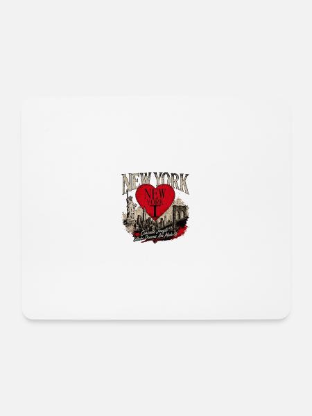 New York Heart Cityscape - Mouse Pad (horizontal) - white