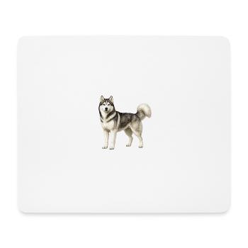 Husky Portrait im Nebel - Mousepad (Querformat) - Weiß - Vorne