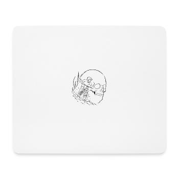 Skull MTB Waldsilhouette - Mousepad (Querformat) - Weiß - Vorne