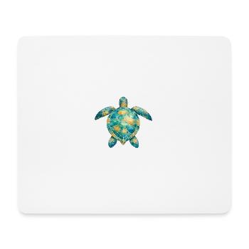 Water Mosaic Turtle - Mouse Pad (horizontal) - white - Front