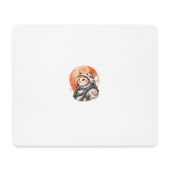 Astronauts Cat in Space – Rétro japonais - Tapis de souris (format paysage) - blanc - Devant