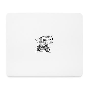 Klassisch Skelett auf Motorrad - Mousepad (Querformat) - Weiß - Vorne