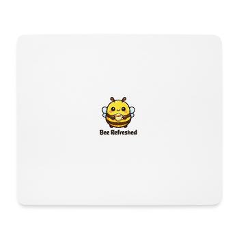 Biene Genießt Kaffee Sticker - Mousepad (Querformat) - Weiß - Vorne
