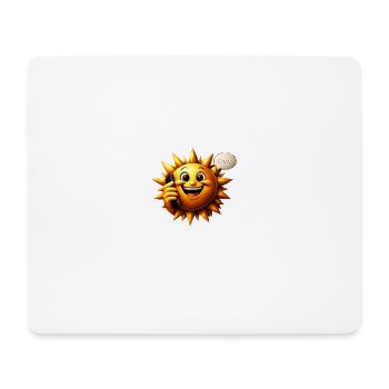 Sonnenlächeln am Telefon - Mousepad (Querformat) - Weiß - Vorne