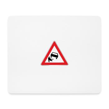 Panneau de signalisation de permis de conduire kart - Tapis de souris (format paysage) - blanc - Devant