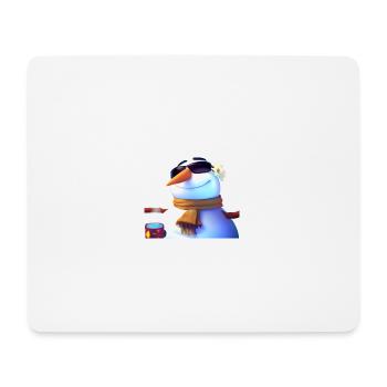 Bonhomme de neige avec lunettes de soleil - Tapis de souris (format paysage) - blanc - Devant