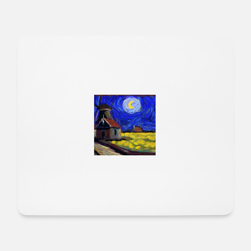 Digitale Kunst eines Van Gough-Gemäldes - Mousepad (Querformat) - Weiß