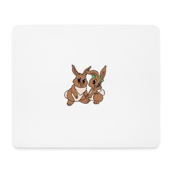 Easter Bunny Couple - Mouse Pad (horizontal) - white - Front
