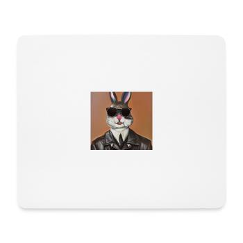 Lapin de la mafia - Tapis de souris (format paysage) - blanc - Devant