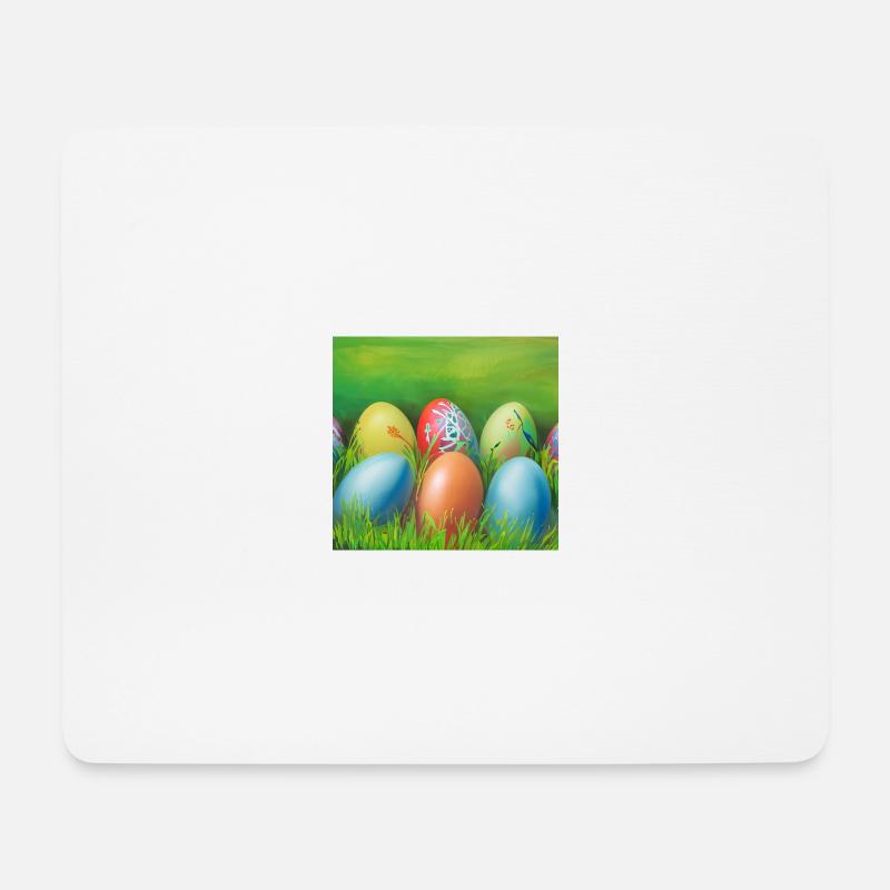 Bunte Ostereier - Mousepad (Querformat) - Weiß