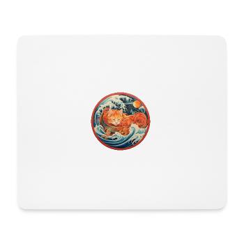 Ramen Cat Circle - Mouse Pad (horizontal) - white - Front