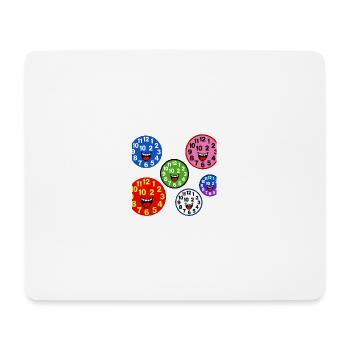 Horloges souriantes colorées - Tapis de souris (format paysage) - blanc - Devant