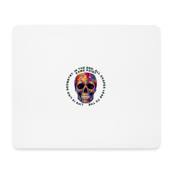 Bunter Patchwork Schädel - Mousepad (Querformat) - Weiß - Vorne
