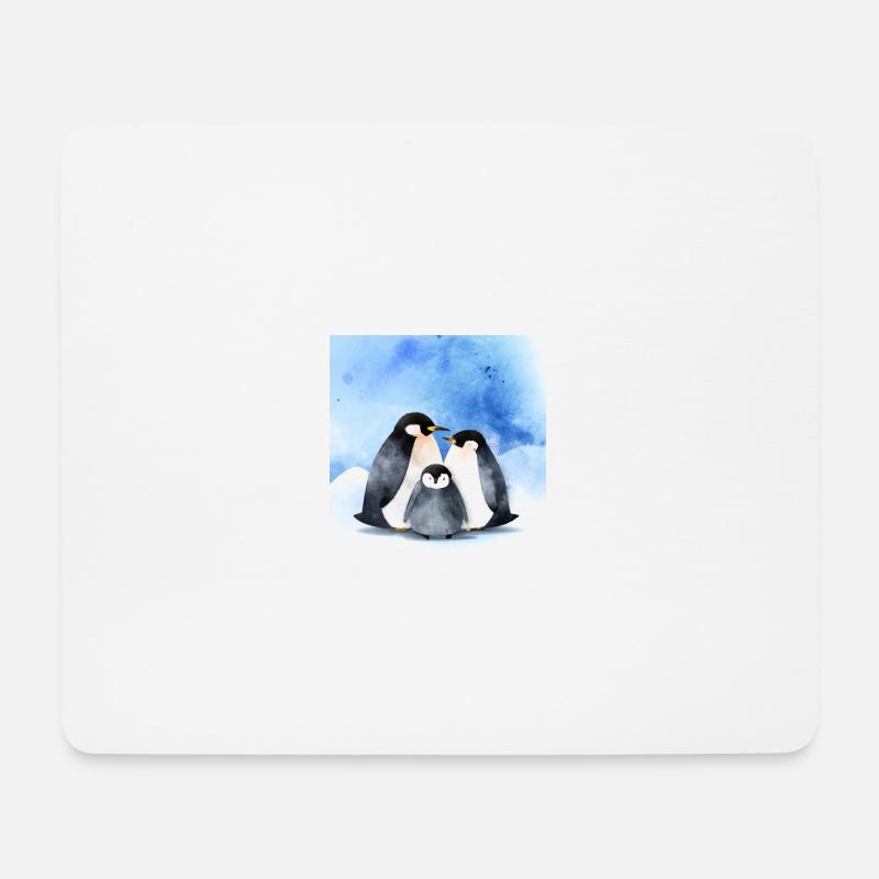 Pinguin Familie Winter - Mousepad (Querformat) - Weiß