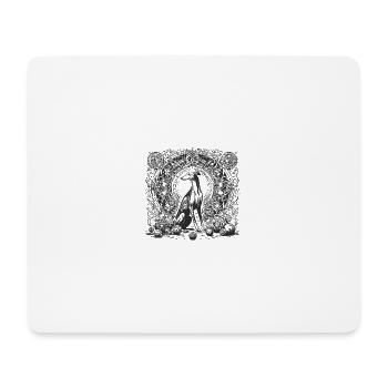 Lévrier élégant dans un cercle Art nouveau - Tapis de souris (format paysage) - blanc - Devant