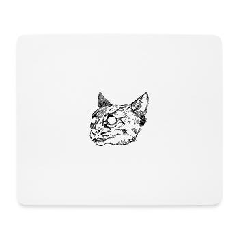 Chat sauvage - Tapis de souris (format paysage) - blanc - Devant