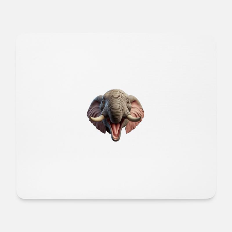 Lachender Elefant 2 - Mousepad (Querformat) - Weiß