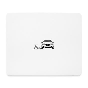 KFZ Schrauber Werkstatt Unten rum fummeln - Mousepad (Querformat) - Weiß - Vorne