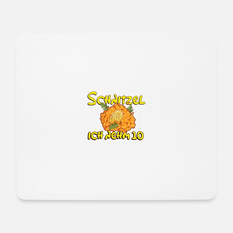 Schnitzel Ich nehm 10 Fanshirt - Mousepad (Querformat) - Weiß