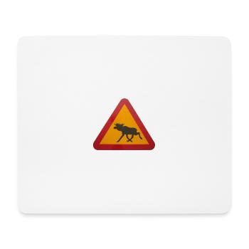 Warnschild Elch - Mousepad (Querformat) - Weiß - Vorne