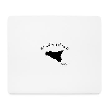 Sizilien Koordinaten Italien Urlaub Sicilia Idee - Mousepad (Querformat) - Weiß - Vorne