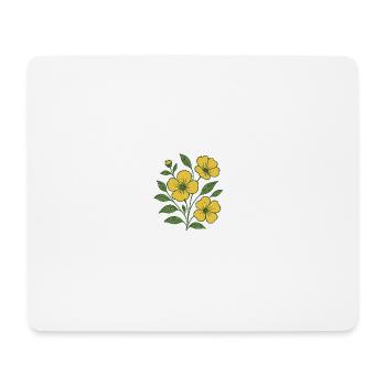 Gelber Blütenzweig  - Mousepad (Querformat) - Weiß - Vorne