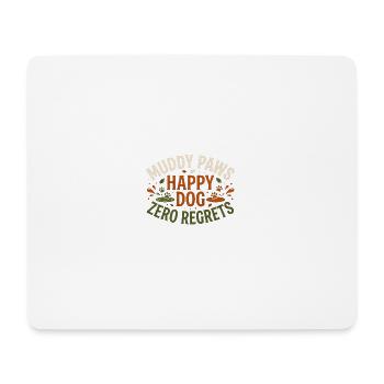 uddy Paws Happy Dog Zero Regrets – Lustiges Hundeh - Mousepad (Querformat) - Weiß - Vorne