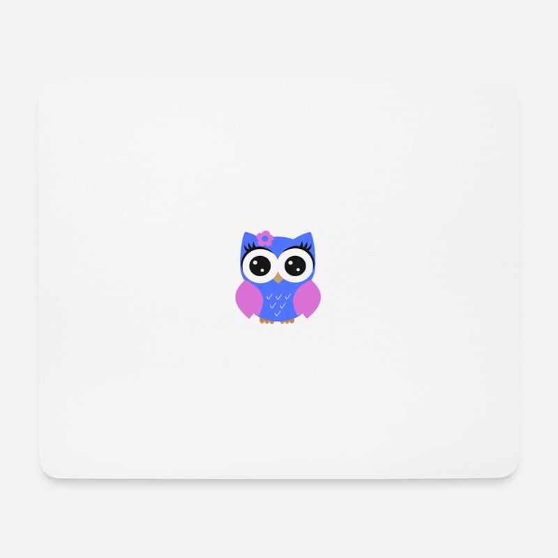 Eule lila blau - Mousepad (Querformat) - Weiß