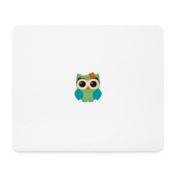 Eule_Ohrring_ab - Mousepad (Querformat) - Weiß - Vorne