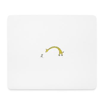 Giraffe mit Maus - Mousepad (Querformat) - Weiß - Vorne