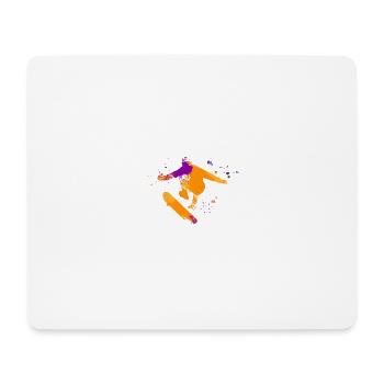 Colorsplash Retro Skateboard Stunt - Mousepad (Querformat) - Weiß - Vorne