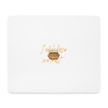 In Leberkäse we trust Fleischkäse Brötchen - Mousepad (Querformat) - Weiß - Vorne
