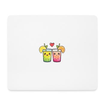 Limonade Couple Love Drink Coeur Saint Valentin - Tapis de souris (format paysage) - blanc - Devant