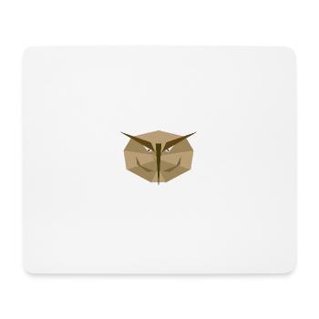 Masque de hibou en tons terreux - Tapis de souris (format paysage) - blanc - Devant