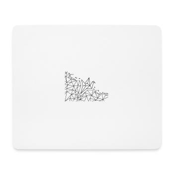 Geometrischer Origami Kran - Mousepad (Querformat) - Weiß - Vorne